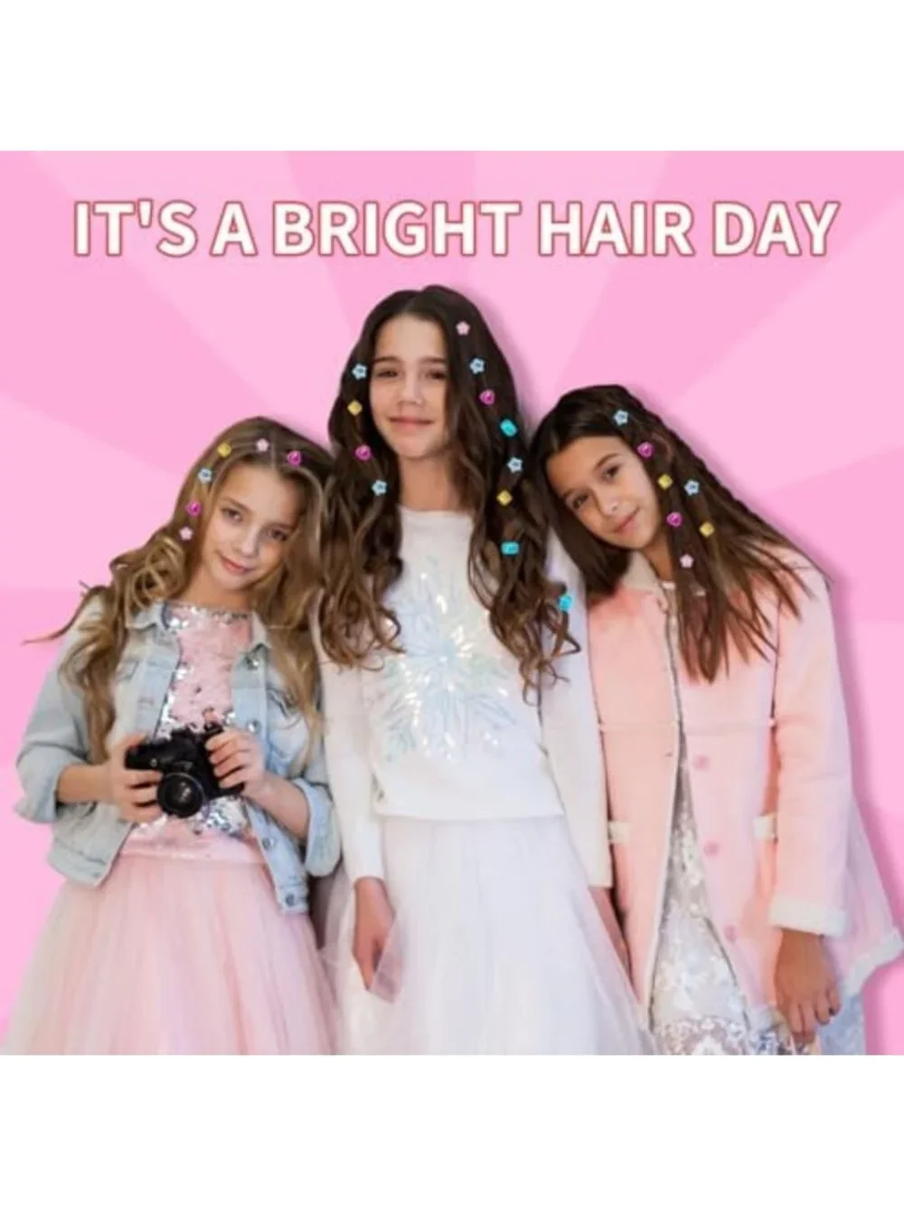 Sparkling Hair Gem Stamper Kit | Bling Hair Jewels & Styling Tool for Girls 3-12